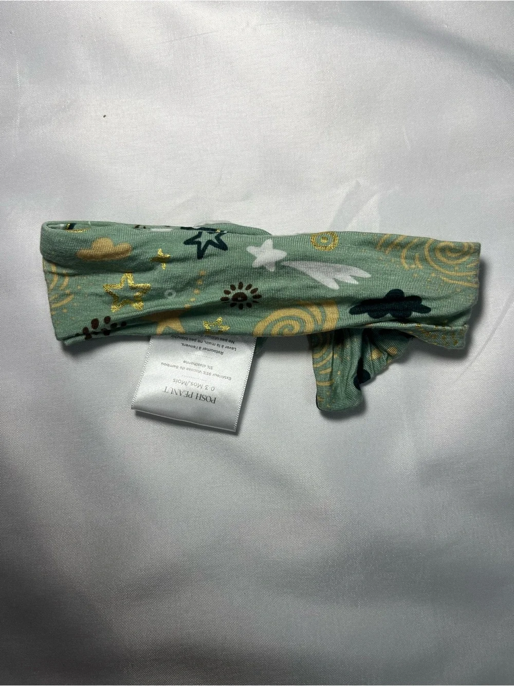 Posh Peanut Bamboo Bow Hat 0-3M Green Gold Shamrock Lucky Clovers Baby